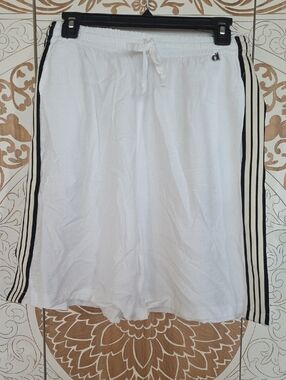 White Shorts with Black Striped Side Panels,purchased In ITALY
